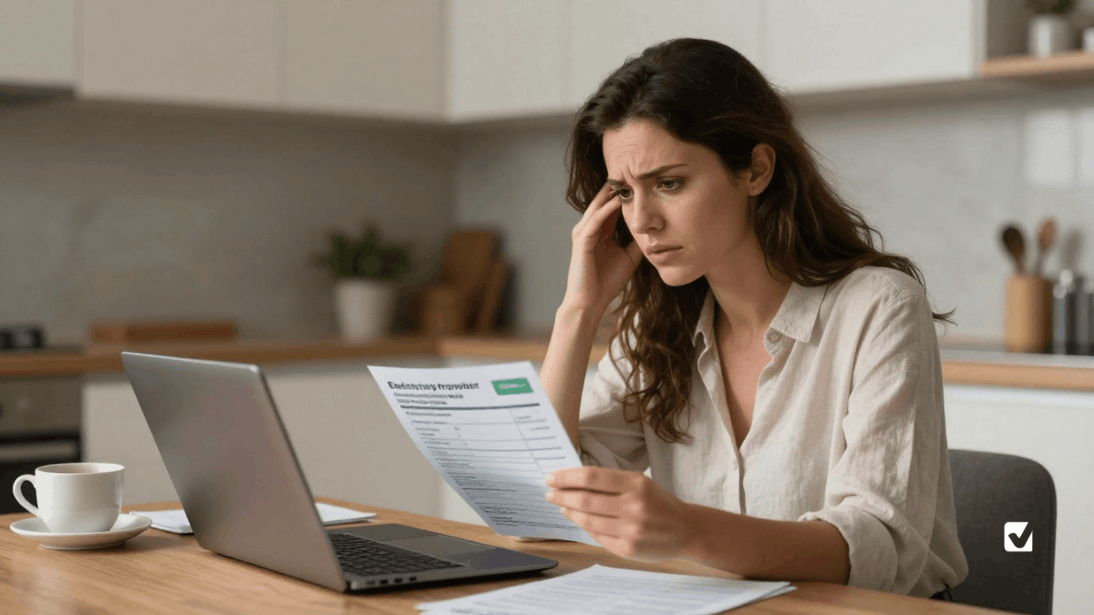 Φανταστείτε μια γυναίκα που κοιτάζει ανήσυχη τον λογαριασμό ηλεκτρικού ρεύματος.